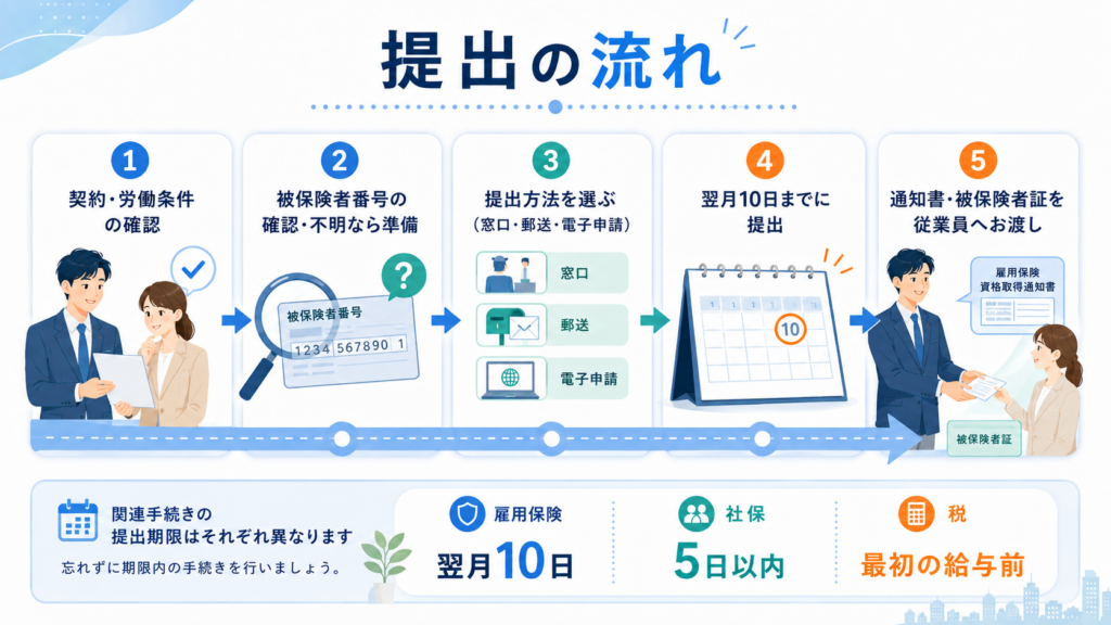 提出が遅れてしまった場合の遡及加入を整理した図解