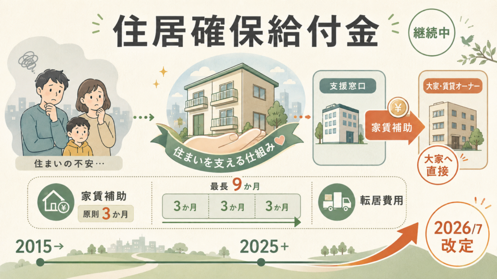 図解:住居確保給付金は「受付終了」した制度ですか?
