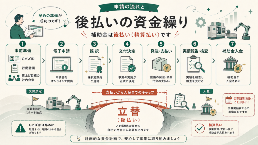 申請でよくある不採択・落とし穴を整理した図解