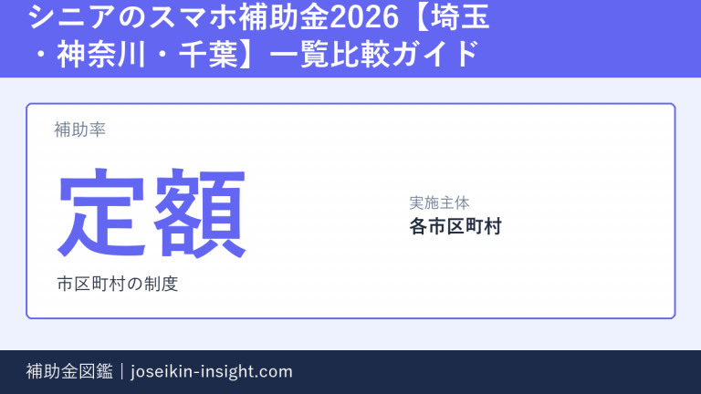 シニアのスマホ補助金2026【埼玉・神奈川・千葉】一覧比較ガイドの概要画像