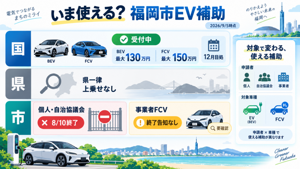 図解:福岡市のEV補助金は、まだ申請できる?