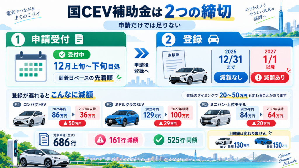国のCEV補助金はいつ終わる?12月上旬〜下旬目処という公表を整理した図解