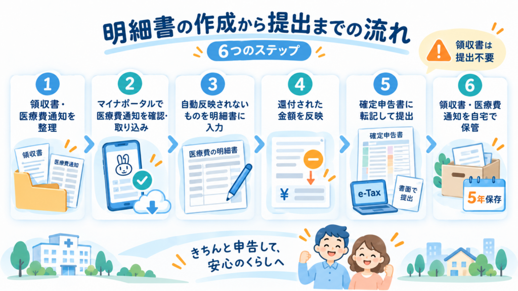 明細書の作成から提出までの流れを整理した図解
