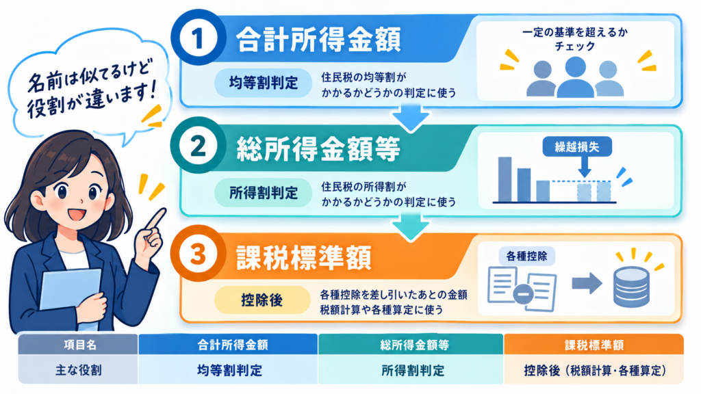 通知書の欄と、その欄が効く制度の対照表を整理した図解