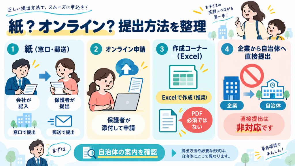 立場別|会社員・育休中・自営業・転職直後・内定段階の書き分けを整理した図解