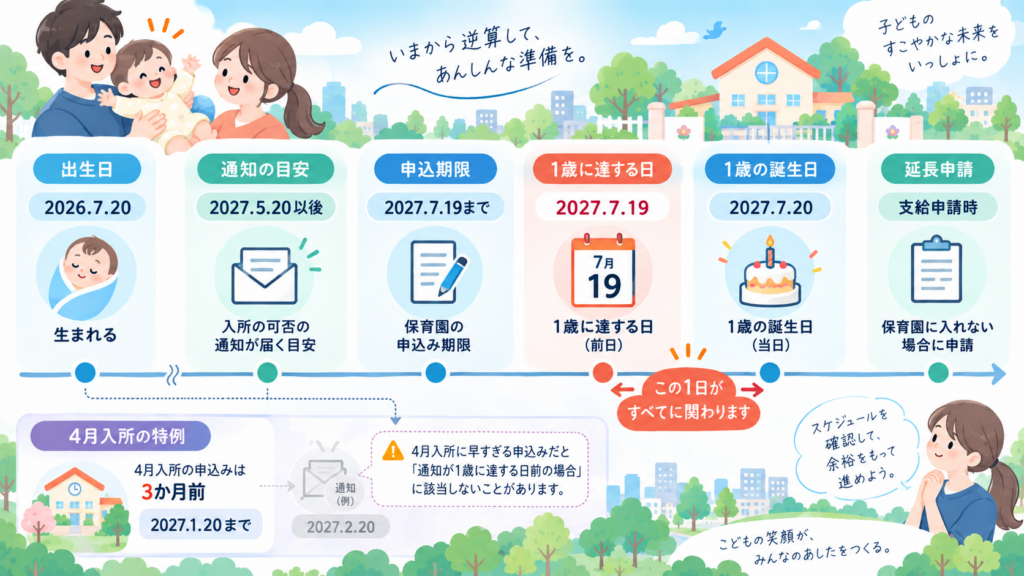 育休延長したい人の保育園申込2026の延長が認められる3つの要件を整理した図解