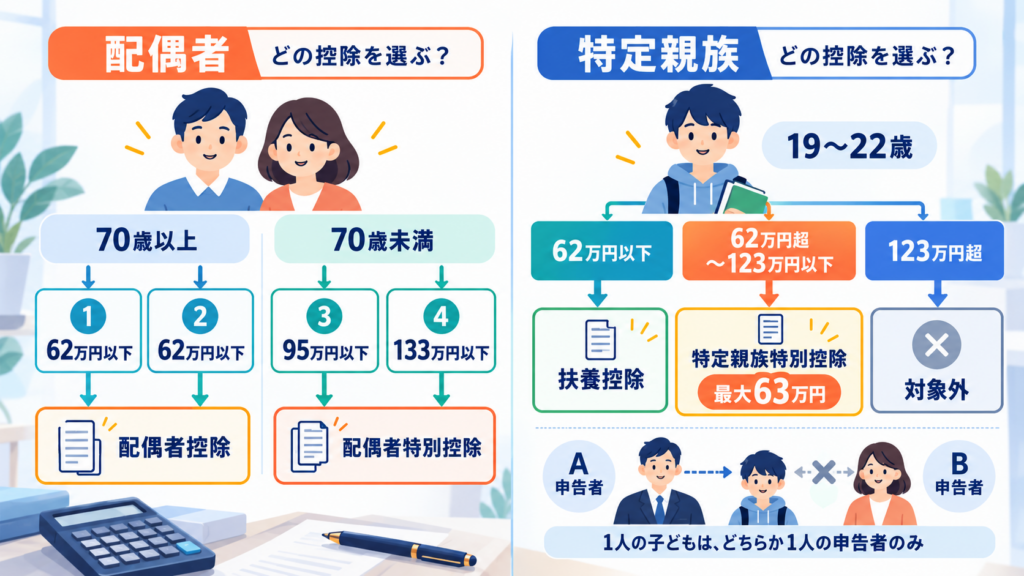 図解：特定親族特別控除の額は所得でどう決まる？
