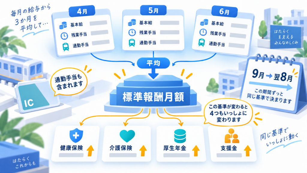 あなたの社会保険料は妥当？ 標準報酬月額から検算するを整理した図解