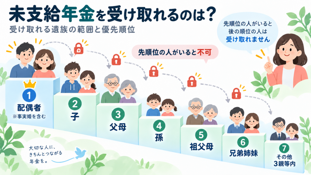 未支給年金請求書の書き方2026の一緒に確認したい制度・書類を整理した図解