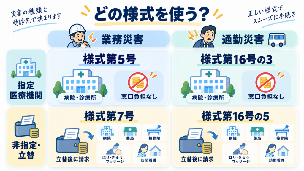 図解:通勤災害や、労災指定医療機関以外を受診したときはどうする?