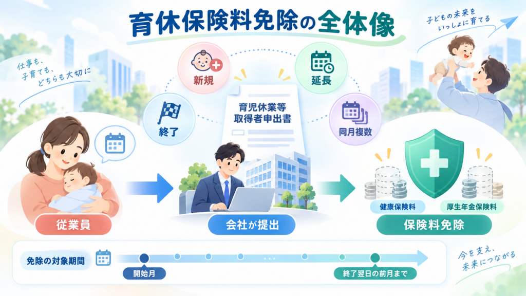 育児休業等取得者申出書の書き方は?新規・延長・終了で何を書くか変わるを整理した図解