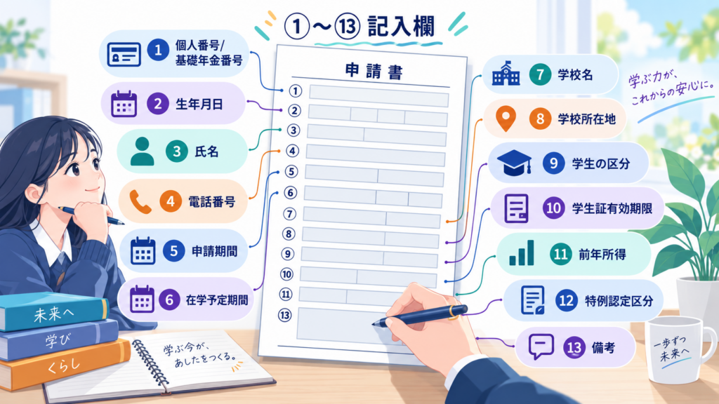 欄ごとに何を書けばいい？①〜⑬を整理した図解