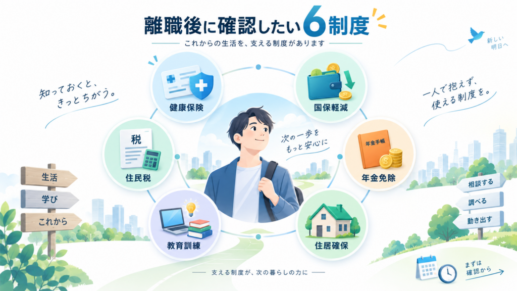 図解：離職後、雇用保険以外にどんな制度が使える？