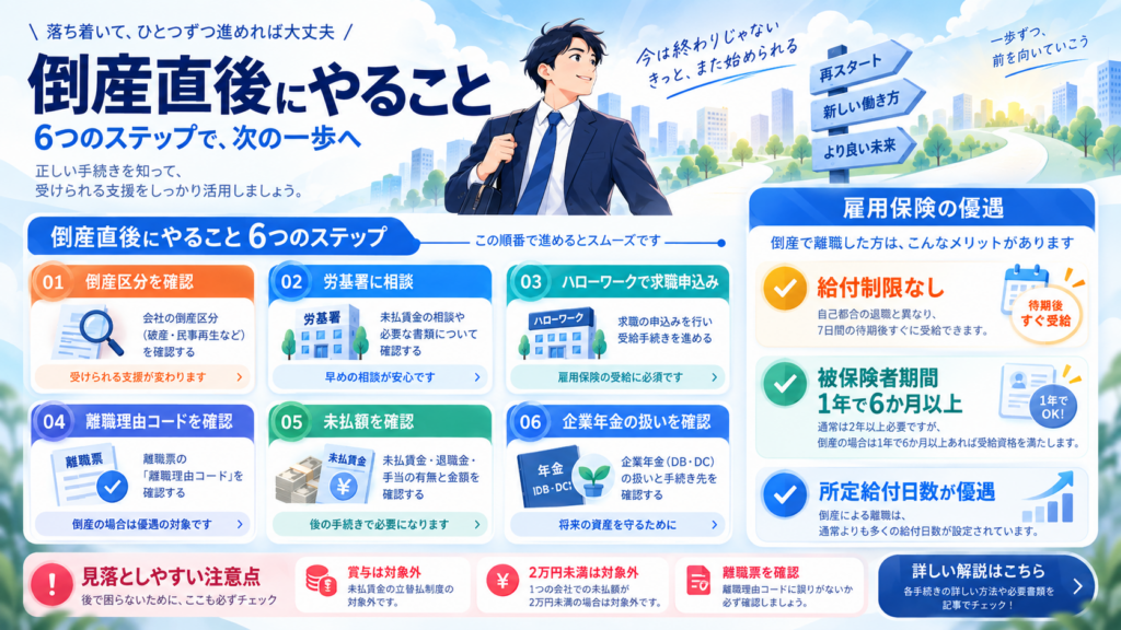未払賃金立替払制度を利用できそうか確認するを整理した図解